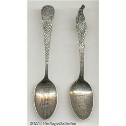 TWO ADVERTISING SPOONS