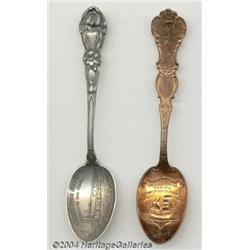 TWO ADVERTISING SPOONS