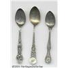 Image 1 : THREE SILVER DEMITASSE ADVERTISING SPOONS