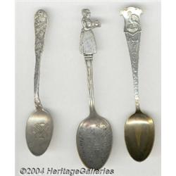 THREE ADVERTISING DEMITASSE SPOONS