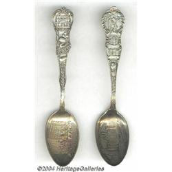 TWO SILVER ADVERTISING SPOONS