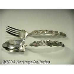 MATCHING SILVER HAWAIIAN SOUVENIR SERVING FORK AND SPOON