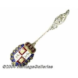A SILVER AND ENAMEL TEXAS SOUVENIR SPOON