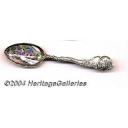 A SILVER AND ENAMEL COLORADO SOUVENIR SPOON