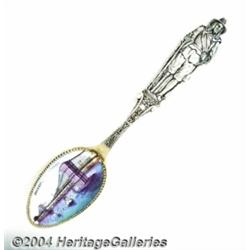 A SILVER AND ENAMEL NEW YORK CITY SOUVENIR SPOON