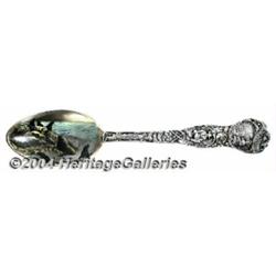 A SILVER AND ENAMEL CALIFORNIA SOUVENIR SPOON