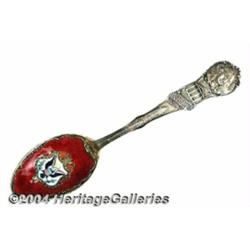 A SILVER AND ENAMEL WASHINGTON D.C. SOUVENIR SPOON