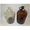 Image 1 : 1 Gallon Brown Glass Jug + 1 Gallon Clear Glass Jug