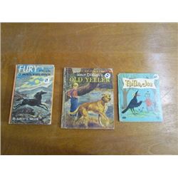 3 Vintage Children's Books-Hello Joe,Old Yellar,Fury Stallion