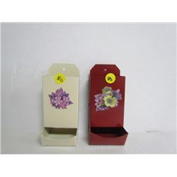 1 Red, 1 Tan Match Box Holder