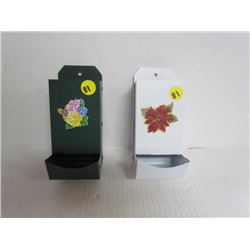 1 White, 1 Green Match Box Holder