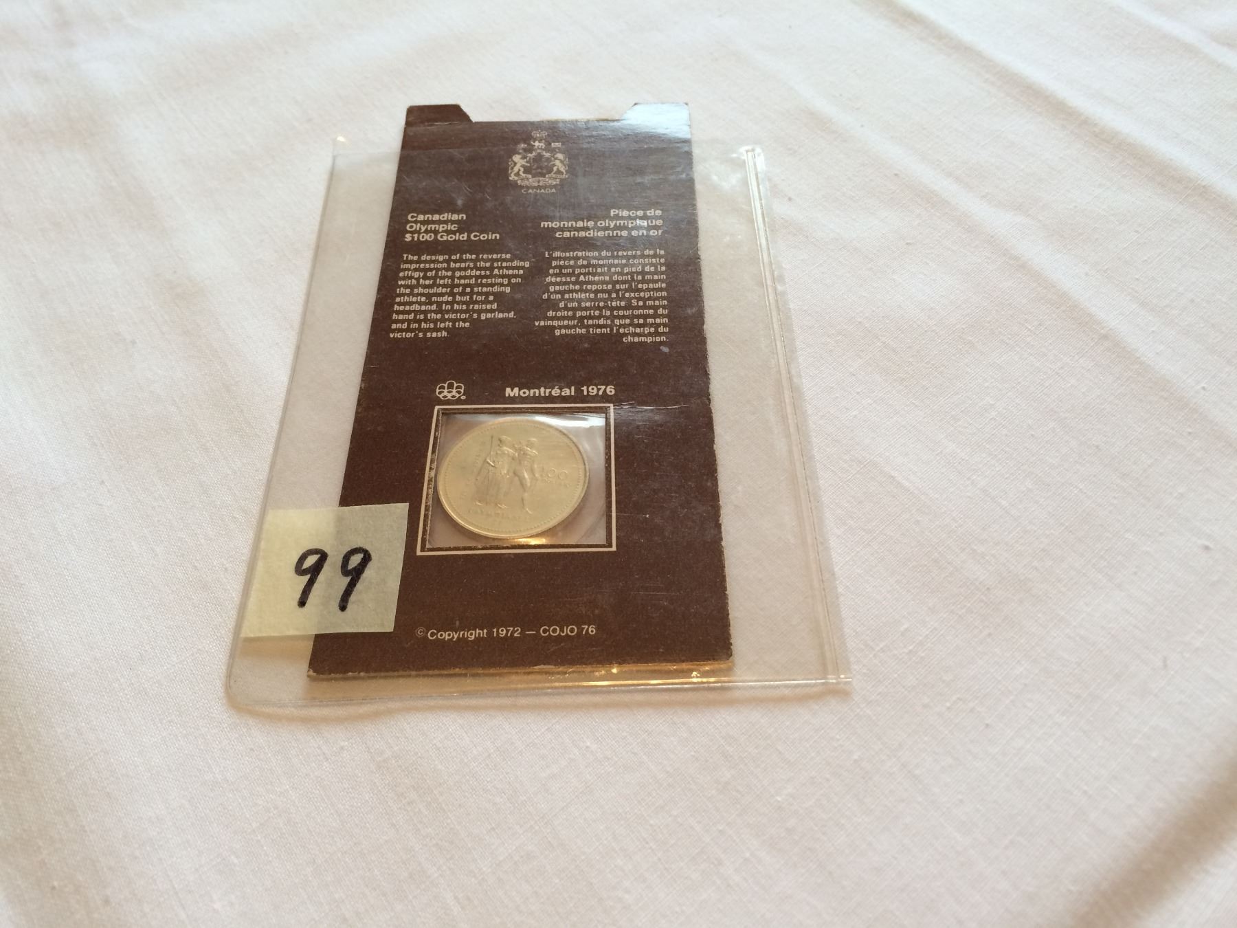 1976 Montreal Olympic Gold Coin 1976 Montreal Olympic Gold Coin