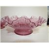 Image 4 : Dusty Pink Depression Glass Lot-2 Covered Candle Holders + Fluted Bowl