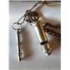 Image 2 : Lot Of 5 Vintage Whistles + Chains