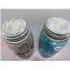Image 3 : 2- 1gt Glass Sealers (Mason Fruit Jar-Clear)  (Ball Perfect Mason-Blue )with lids