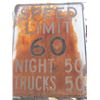 Image 1 : Speed Limit 60, Night 50, Trucks 50 sign (Aluminum) 30’’x24’’