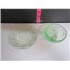 Image 3 : Cherry Blossom green depression glass cup & saucer