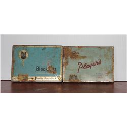 Black Cat and Player Cigarette Tins