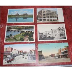 6 Vintage Saskatoon Picture Postcards, One written on 1913 20th St.