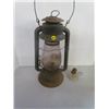 Image 1 : Barn Lantern (Dominion Glass) + Miniature Glass Lamp