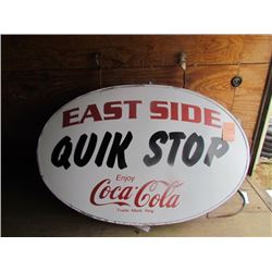 Vintage Lite Up Hanging Sign 70"w 48"H (one side broken)