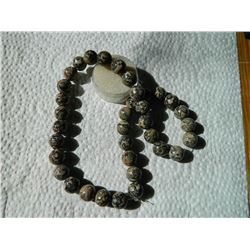 ROUND AGATE BEADS - BROWN / BLACK - 36 PC - 12MM DIAMETER