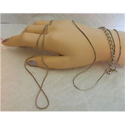 SNAKE CHAIN - 2 TTL - 18" & 17" - SILVER?
