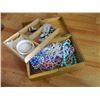 Image 3 : WOOD JEWELRY BOX & CONTENTS