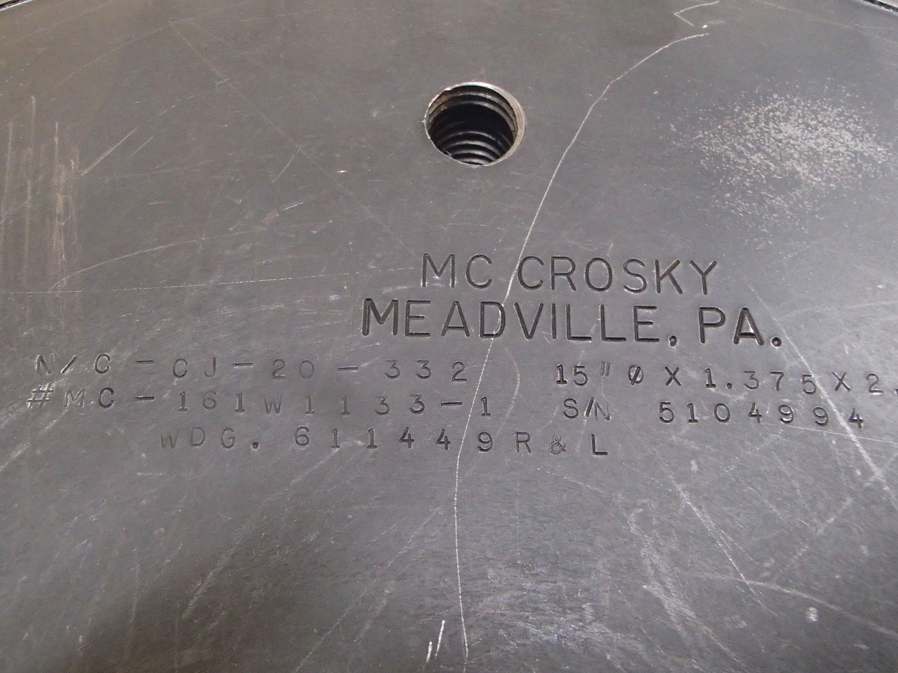 Mccrosky 15 X 1 375 Indexable Slot Milling Cutter P N N C Cj 332