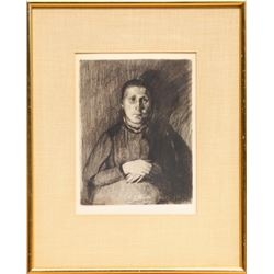 Kathe Kollwitz, Woman with folded hands, Etching