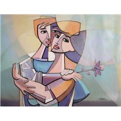 Chao, Embrace, Oil Painting Lower Right
