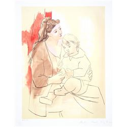 Pablo Picasso, Maternite au Rideau Rouge, Lithograph