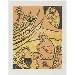 Martin Barooshian, Heaven and Hell, Woodcut