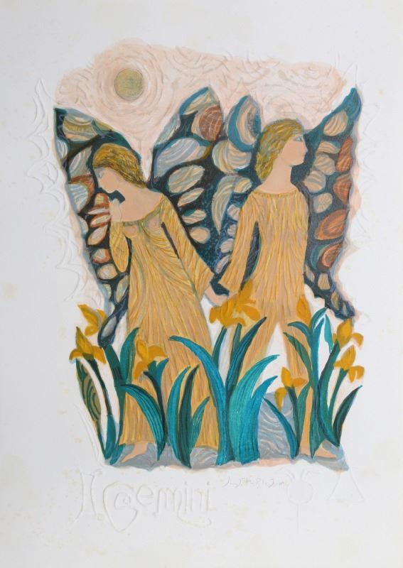 American Dream Circa 1960 >> Judith Bledsoe Gemini From The Zodiac Of Dreams Series Lithograph American Dream Circa 1960 >> Judith Bledsoe Gemini From The Zodiac Of Dreams Series Lithograph
