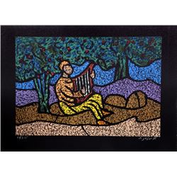 Abraham Yaskil, Lyre Player, Serigraph