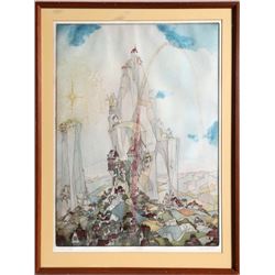 Charles Klabunde, Stone City, Aquatint Etching