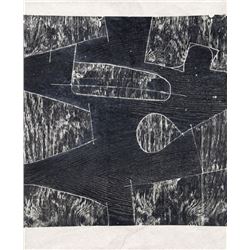 Mel Kendrick, Abstract Woodcut Print