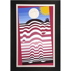 Victor Vasarely, Sunbather, Screenprint with Silver