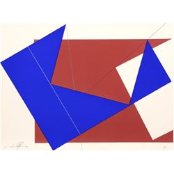 Cris Cristofaro, Blue and Red Rectangles, Silkscreen