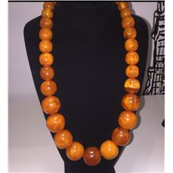 Antique Natural Butterscotch Egg Yolk Amber Necklace