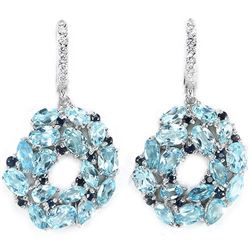 Natural SKY BLUE TOPAZ SAPPHIRE Earrings