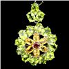 Image 1 : Natural  Green Peridot Citrine Ruby Pendant