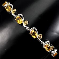 Natural Oval Yellow Citrine Garnet 64 Carats Bracelet