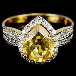 NATURAL  ORANGISH YELLOW CITRINE Ring