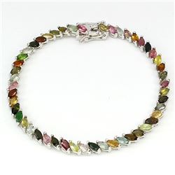 Natural Fancy Color Marquise Tourmaline Bracelet