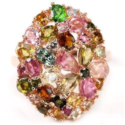 NATURAL MULTI COLOR TOURMALINE Ring