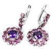 Image 2 : NATURAL AMETHYST, RHODOLITE GARNET Earrings