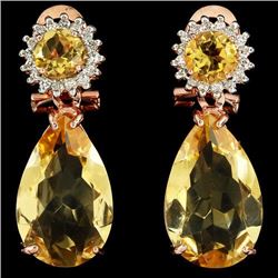 NATURAL ORANGISH YELLOW CITRINE Earrings
