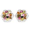 Image 1 : NATURAL MULTI COLOR TOURMALINE FLOWER EARRING