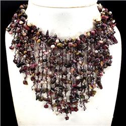 Natural Handmade Fancy Tourmaline Pearl Crystal Necklac